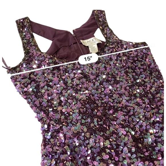 Black Tie Oleg Cassini VINTAGE Sequin SILK Cocktail Tank Dress Size 8 NEW - Picture 8 of 12